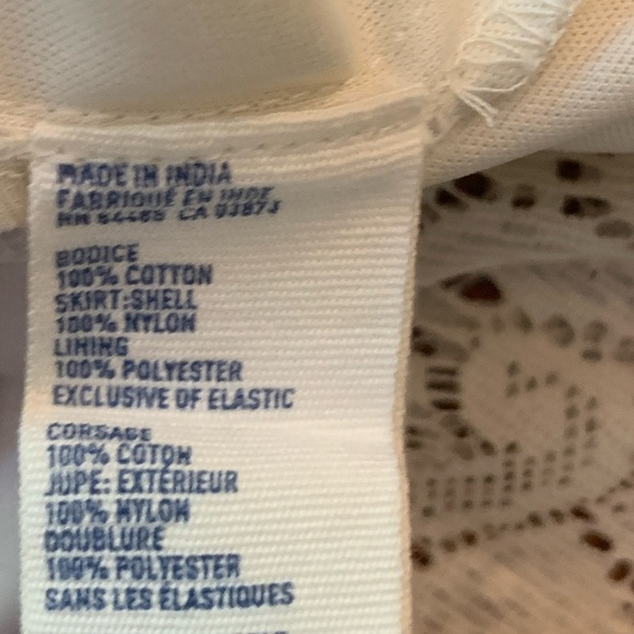 AMERICAN EAGLE Sweetheart Neck Beige Lace Trim Mini Dress Women's Size XS - Picture 16 of 16